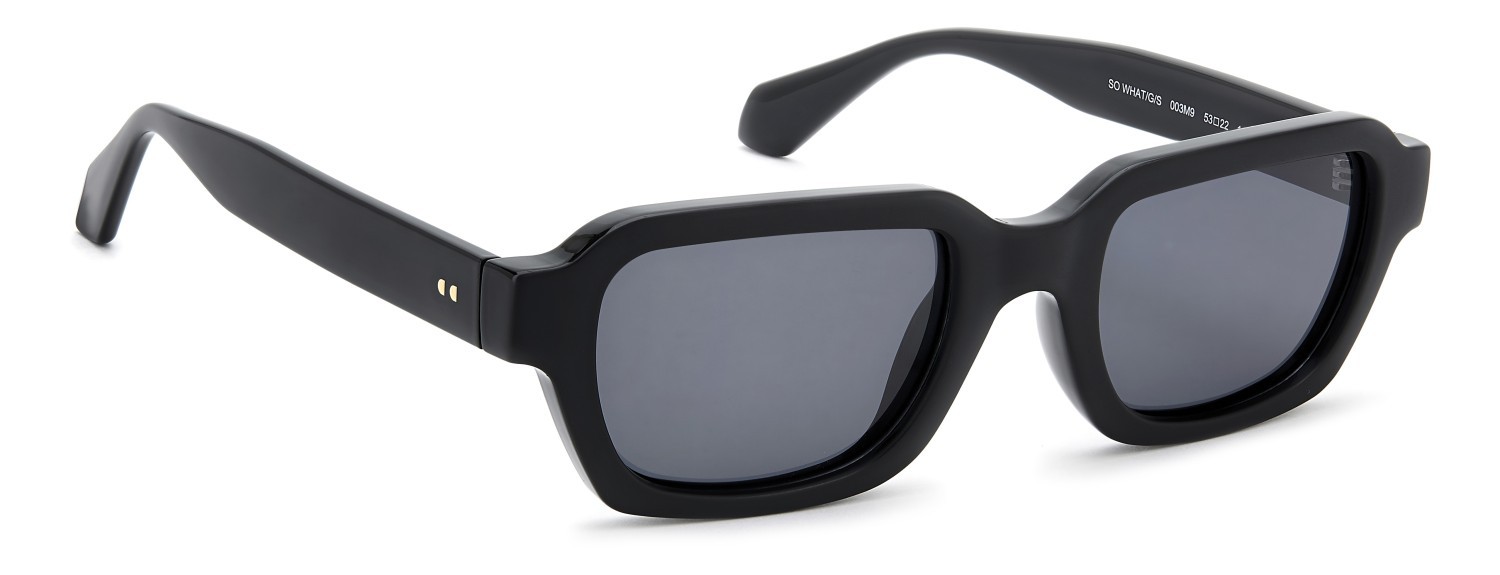 Sunglasses Privé Revaux So What/G 208459 003 M9 color matte black shape rectangle lenses grey polarized