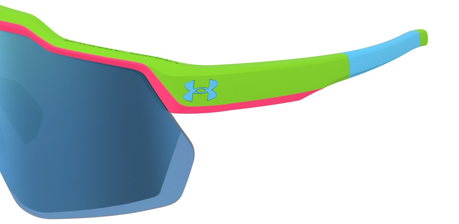Sunglasses Under Armour Ua Flipped Pro 208461 IWB W1 color green pink shape mask lenses blue multilayer oleophobic