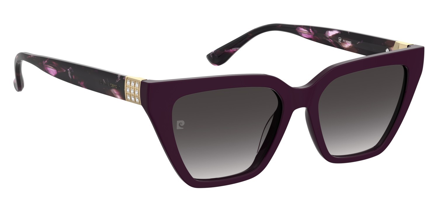 Sunglasses Pierre Cardin P.c. 8549/S 208514 LHF 9O color burgundy 2 shape cat eye lenses dark grey shaded