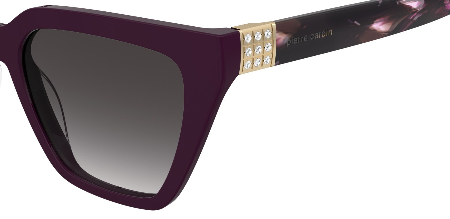 Sunglasses Pierre Cardin P.c. 8549/S 208514 LHF 9O color burgundy 2 shape cat eye lenses dark grey shaded