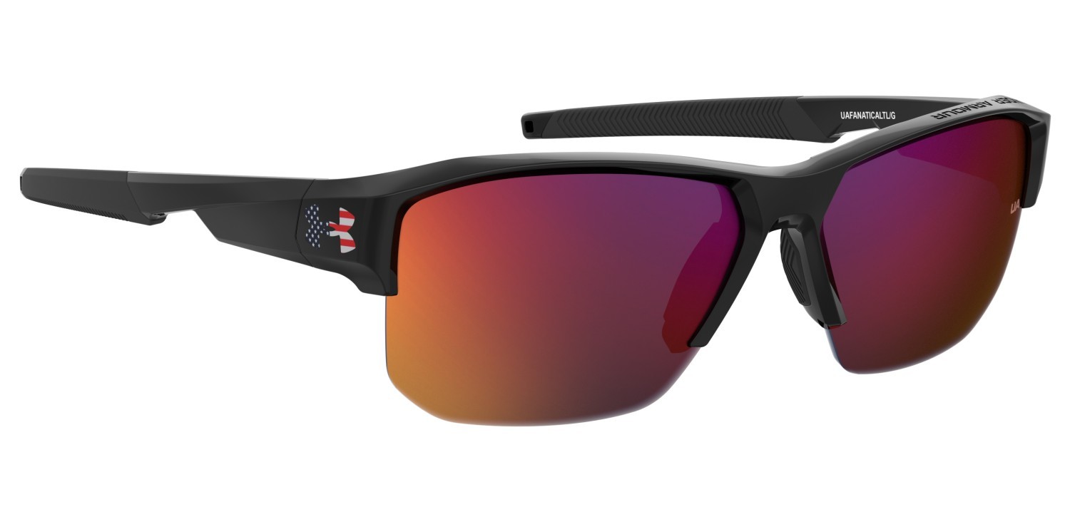 Sunglasses Under Armour Uafanaticaltl/G 208516 OIT MI color black red shape rectangle lenses grey infrared