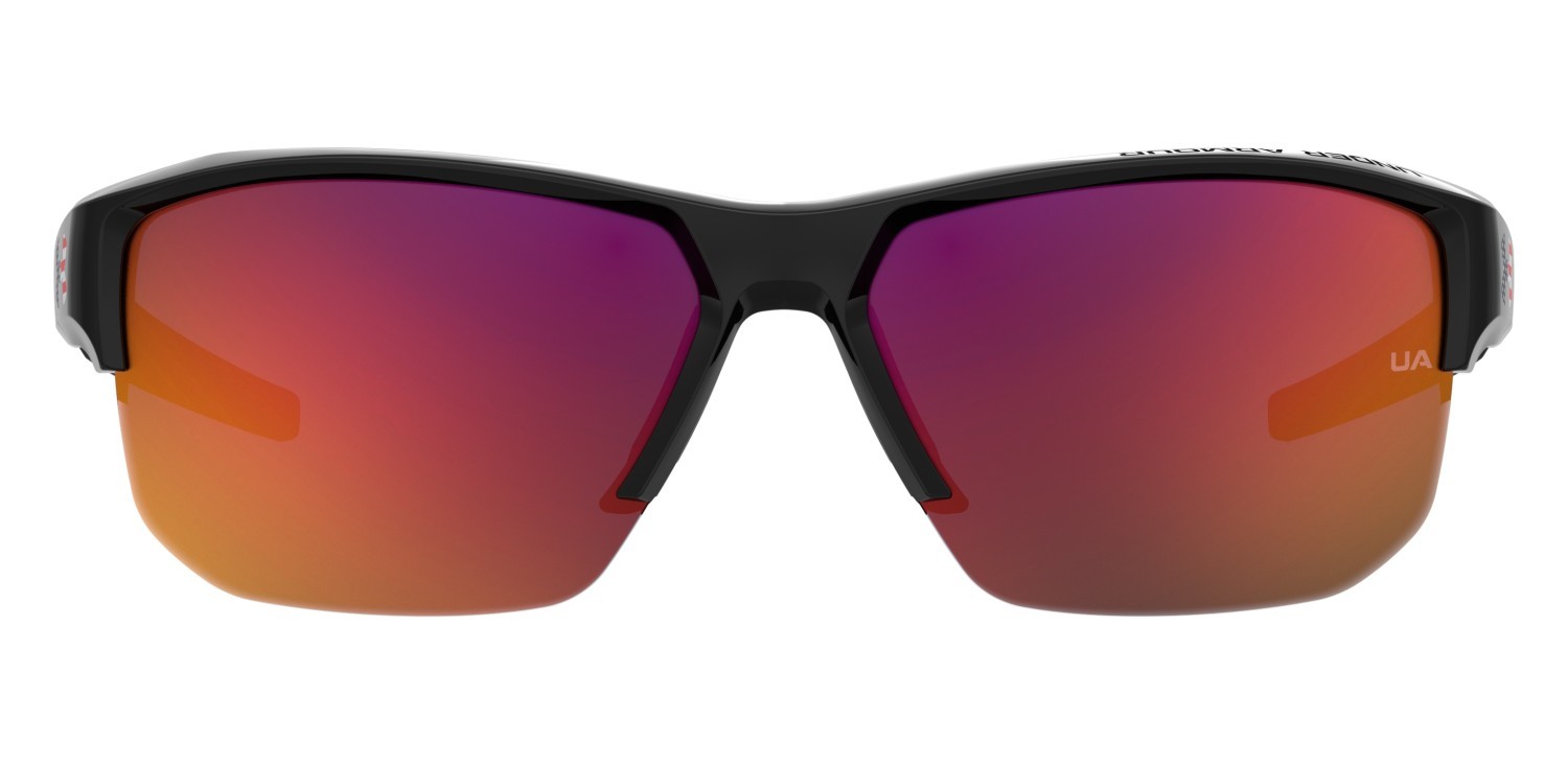 Sunglasses Under Armour Uafanaticaltl/G 208516 OIT MI color black red shape rectangle lenses grey infrared