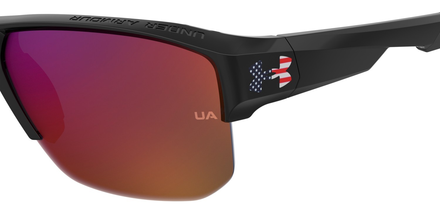 Sunglasses Under Armour Uafanaticaltl/G 208516 OIT MI color black red shape rectangle lenses grey infrared