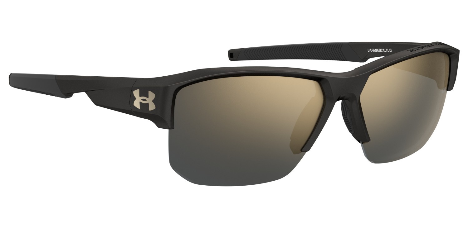 Sunglasses Under Armour Uafanaticaltl/G 208516 ZK4 JO color metalized black shape rectangle lenses grey bronze mirror