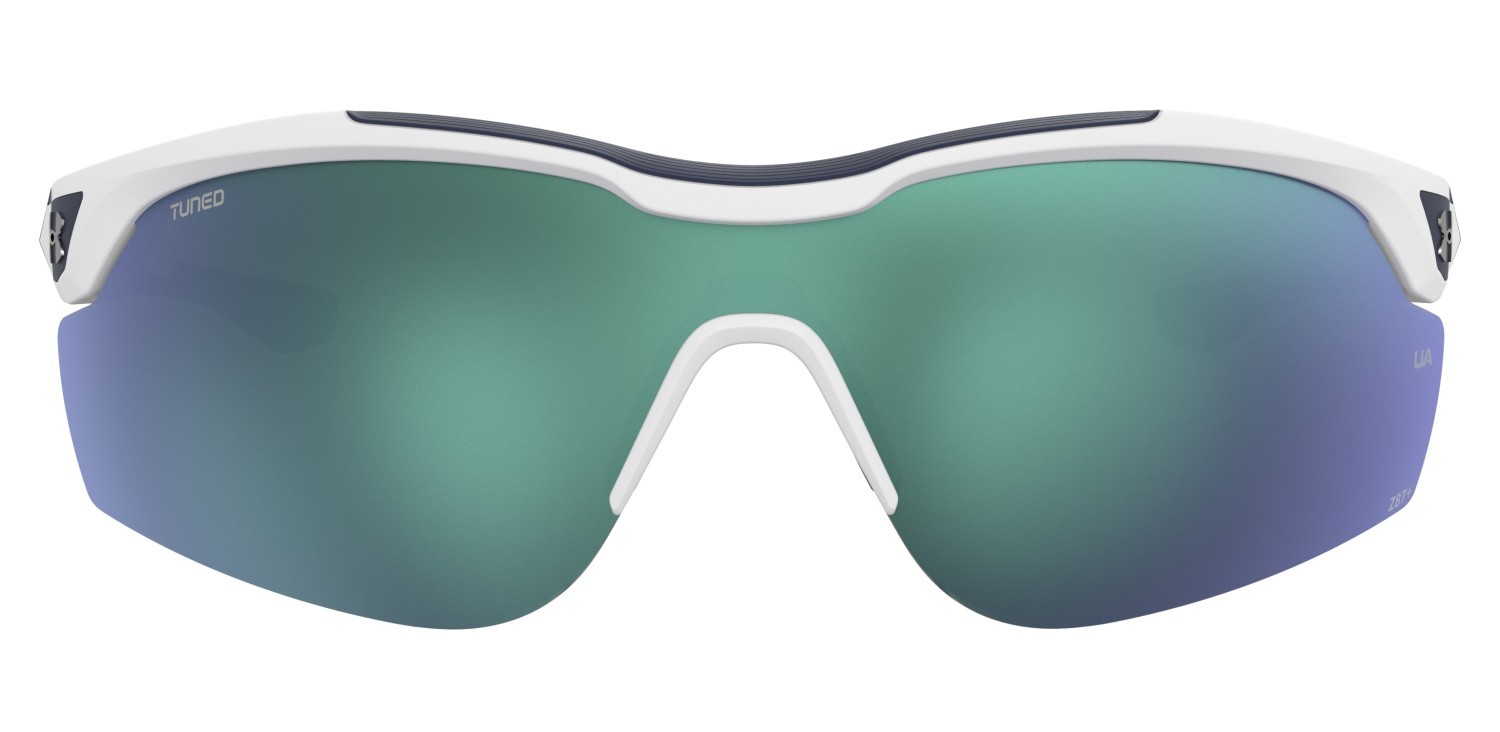 Sunglasses Under Armour Ua Yard Pro 2 208517 WWK W1 color matte white blue shape rectangle lenses blue multilayer oleophobic