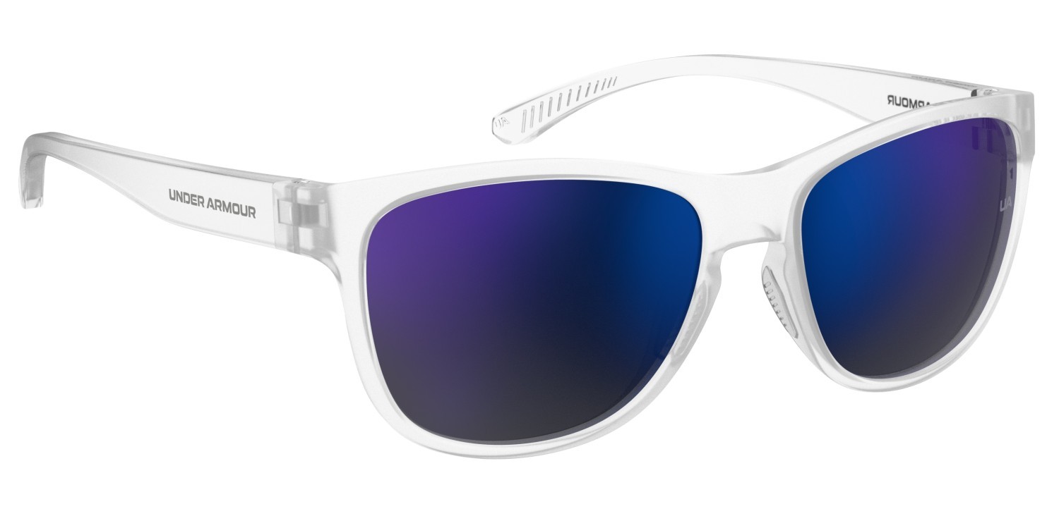 Occhiali da sole Under Armour Ua Skylar 2 208520 QM4 HZ colore crystal blue forma pantos lenti green blue mirror