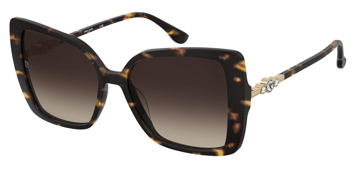 Sunglasses Pierre Cardin P.c. 8553/S 208525 086 HA color havana shape butterfly lenses brown shaded