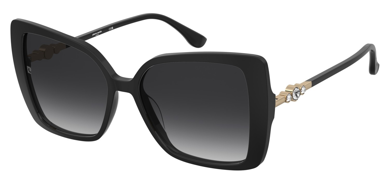 Sunglasses Pierre Cardin P.c. 8553/S 208525 807 9O color black shape butterfly lenses dark grey shaded