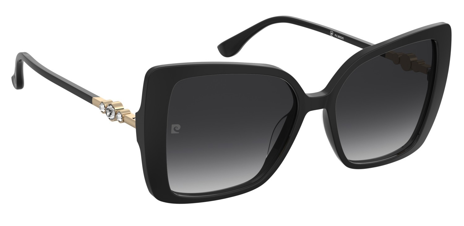 Sunglasses Pierre Cardin P.c. 8553/S 208525 807 9O color black shape butterfly lenses dark grey shaded
