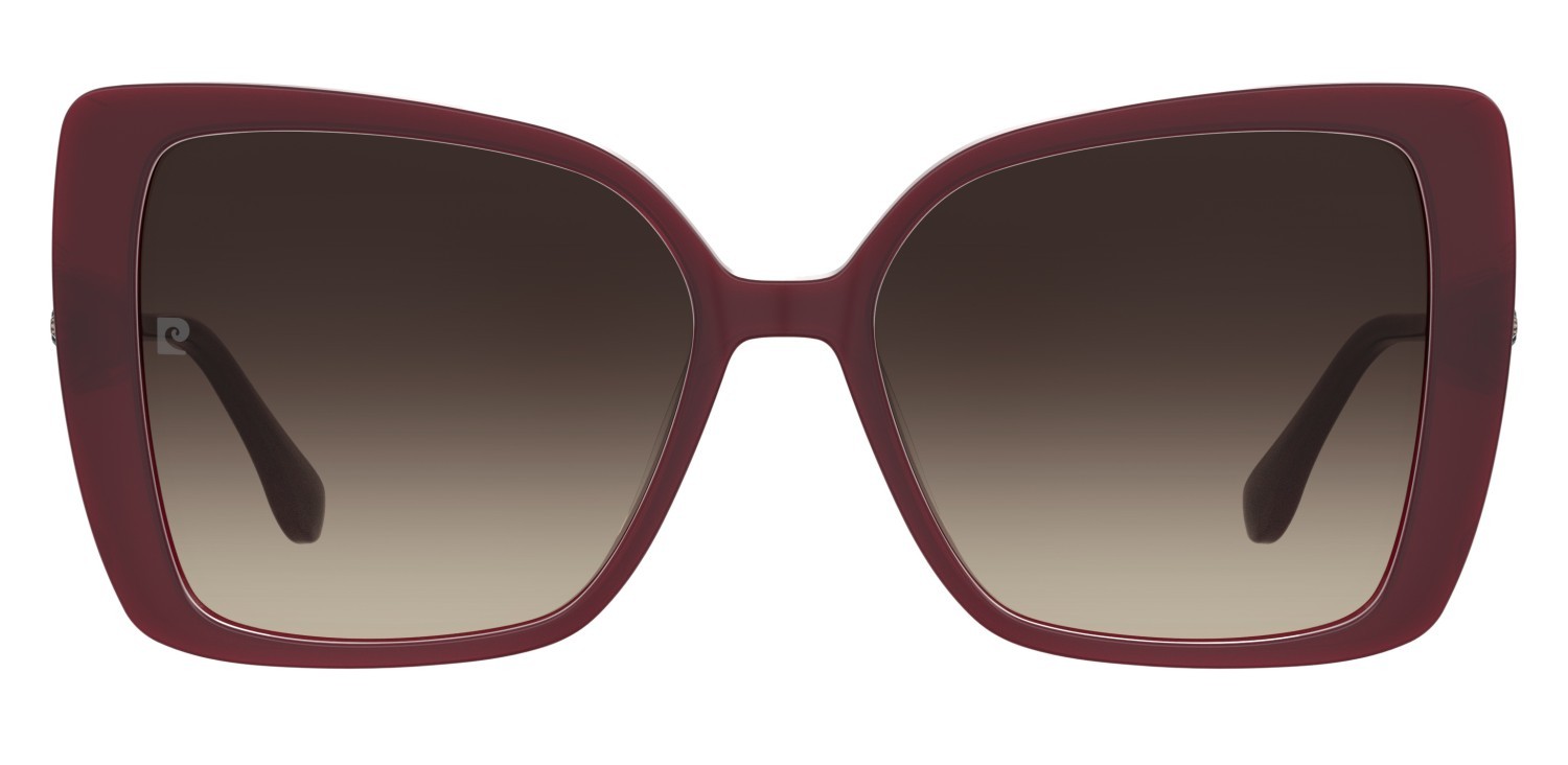 Sunglasses Pierre Cardin P.c. 8553/S 208525 LHF HA color burgundy 2 shape butterfly lenses brown shaded