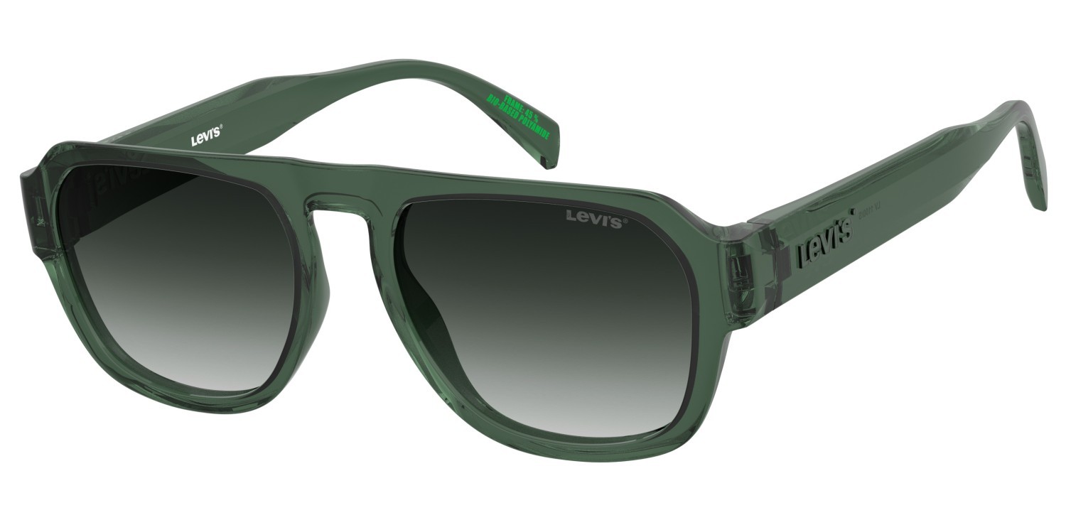 Occhiali da sole Levi's Lv 1100/S 208532 1ED 9K colore green forma rettangolare lenti green shaded