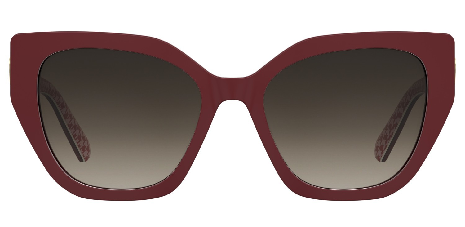 Sunglasses Moschino Love Mol098/S 208534 0PA HA color red pattern shape cat eye lenses brown shaded