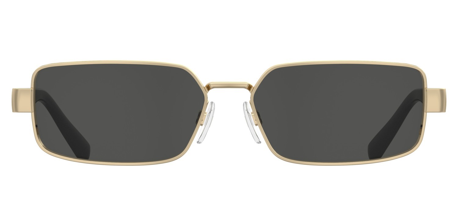 Sunglasses Moschino Love Mol100/S 208535 000 IR color rose gold shape rectangle lenses grey