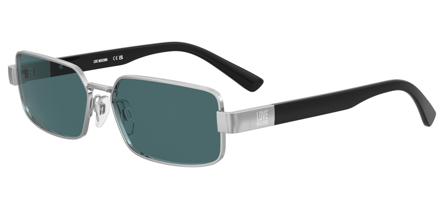 Sunglasses Moschino Love Mol100/S 208535 010 KU color palladium shape rectangle lenses blue