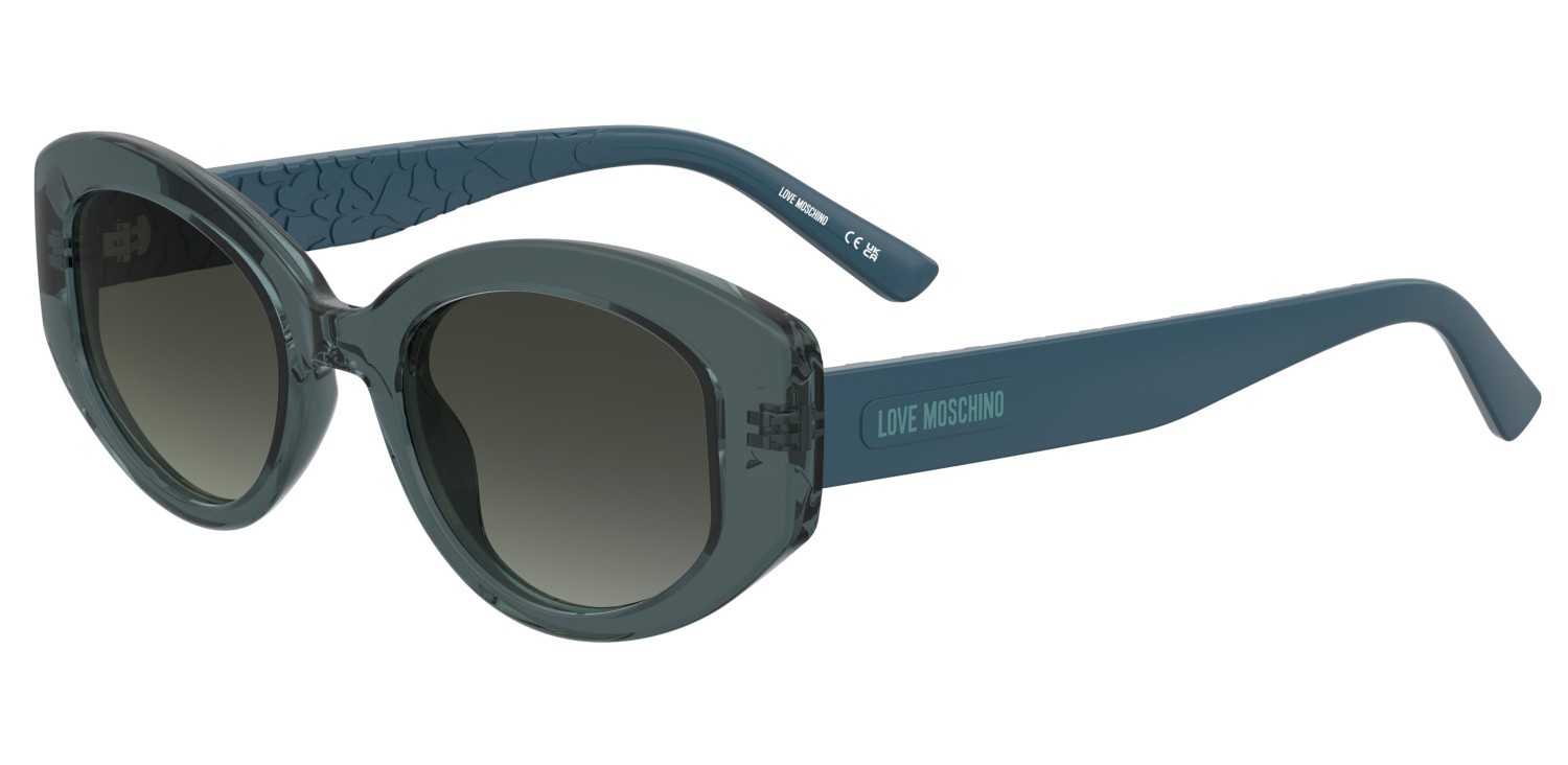Sunglasses Moschino Love Mol105/S 208536 ZI9 IB color teal shape cat eye lenses grey green