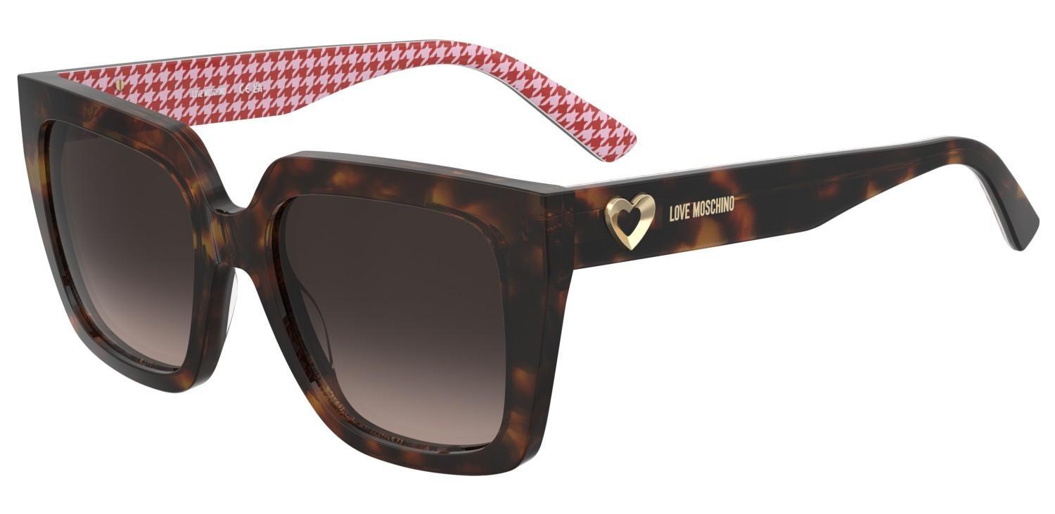 Occhiali da sole Moschino Love Mol099/S 208537 2VM HA colore havana pattern forma quadrato lenti brown shaded