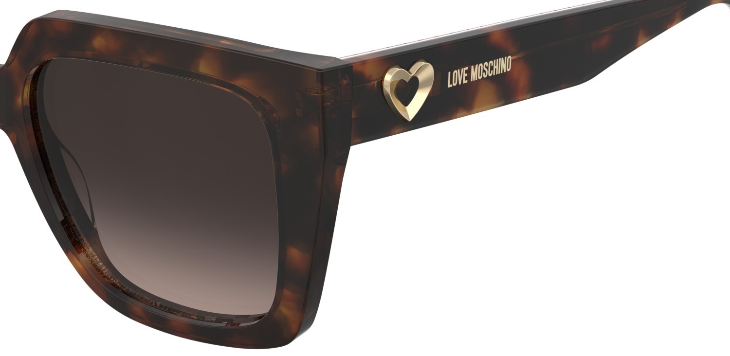 Occhiali da sole Moschino Love Mol099/S 208537 2VM HA colore havana pattern forma quadrato lenti brown shaded