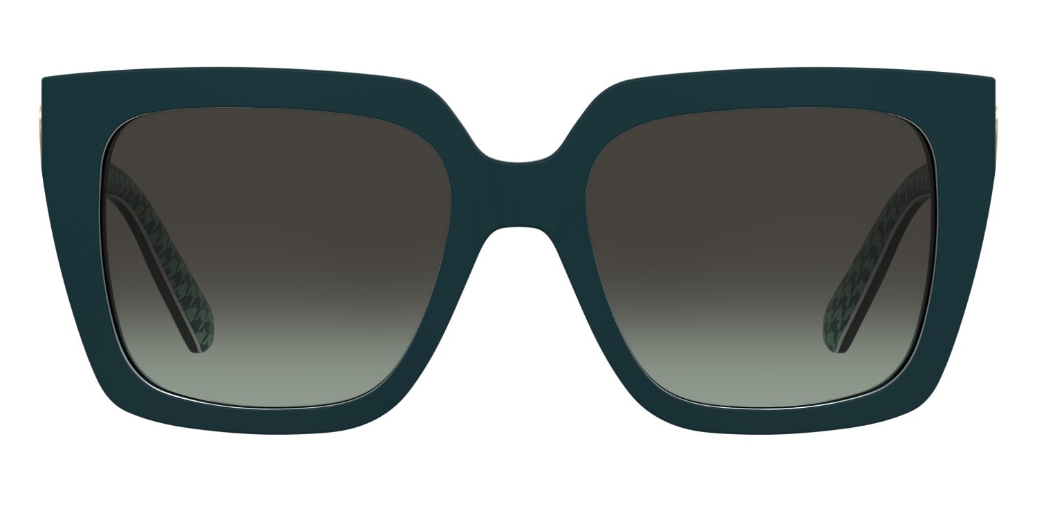 Sunglasses Moschino Love Mol099/S 208537 6HO IB color green pattern shape square lenses grey green