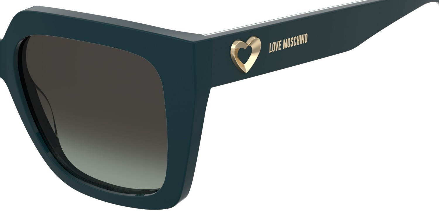 Sunglasses Moschino Love Mol099/S 208537 6HO IB color green pattern shape square lenses grey green