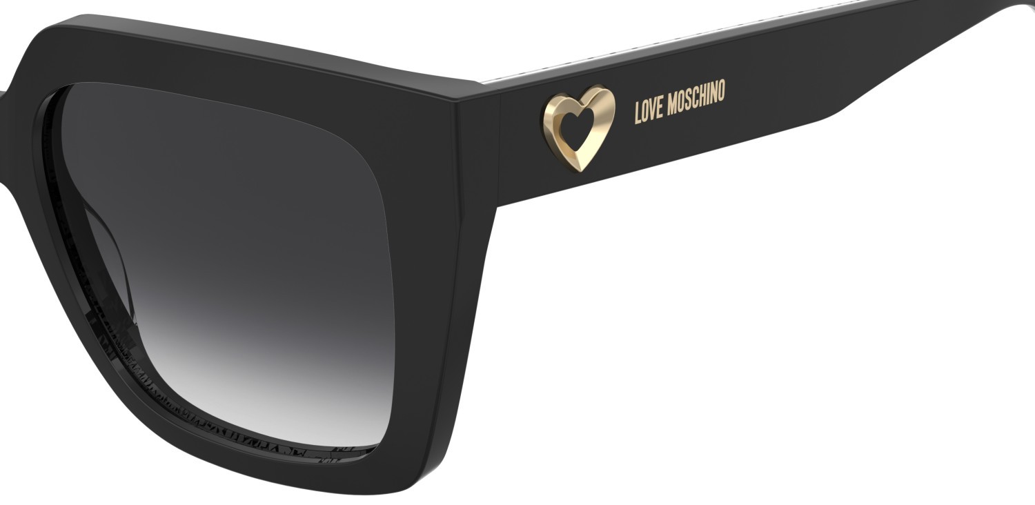 Sunglasses Moschino Love Mol099/S 208537 7RM 9O color pattern black shape square lenses dark grey shaded