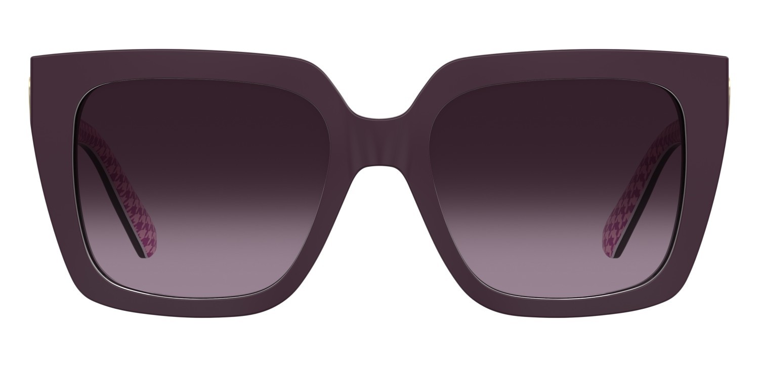 Sunglasses Moschino Love Mol099/S 208537 BPK DG color pattern violet shape square lenses violet shaded