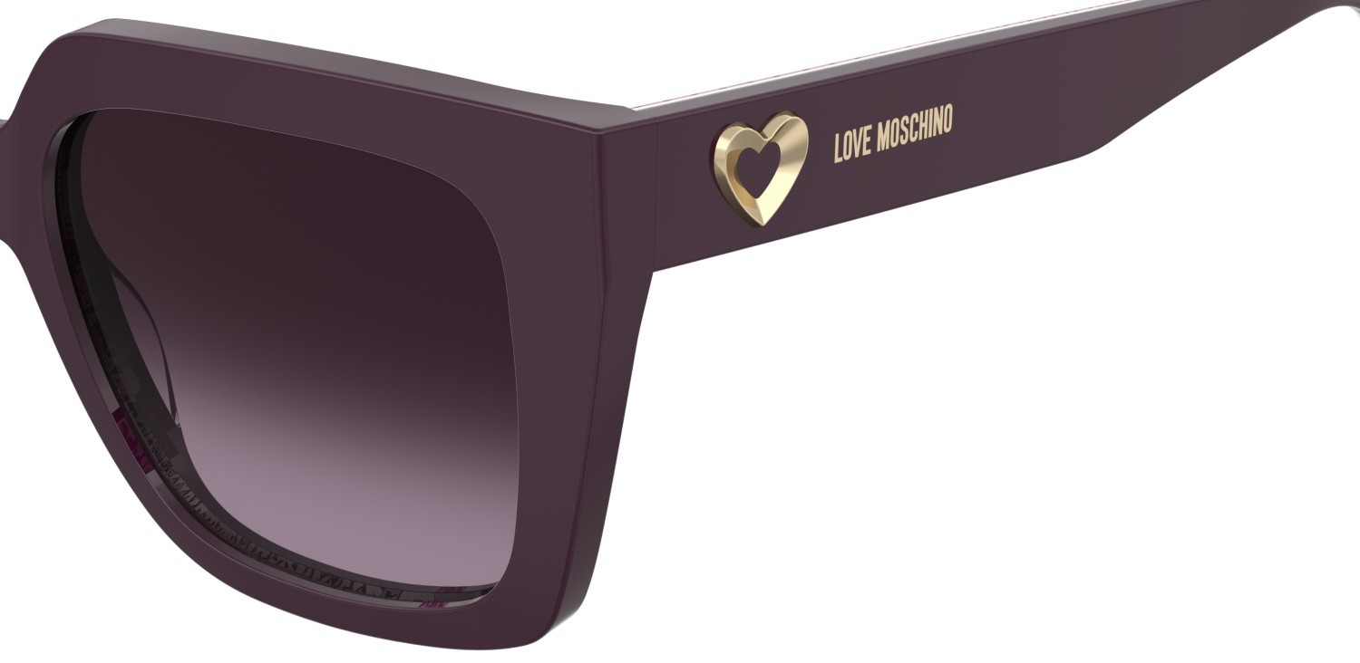 Sunglasses Moschino Love Mol099/S 208537 BPK DG color pattern violet shape square lenses violet shaded