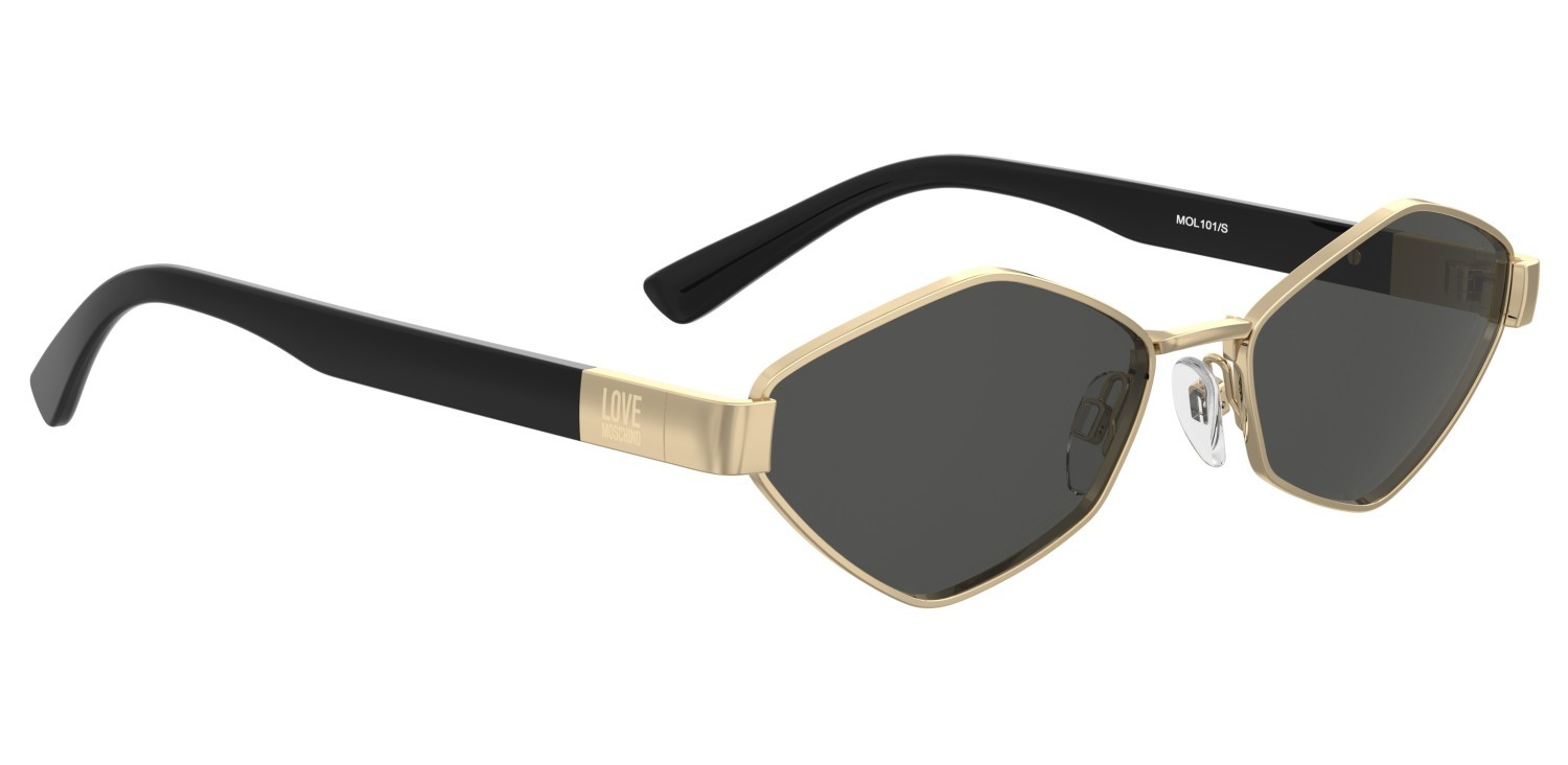 Sunglasses Moschino Love Mol101/S 208538 000 IR color rose gold shape rectangle lenses grey