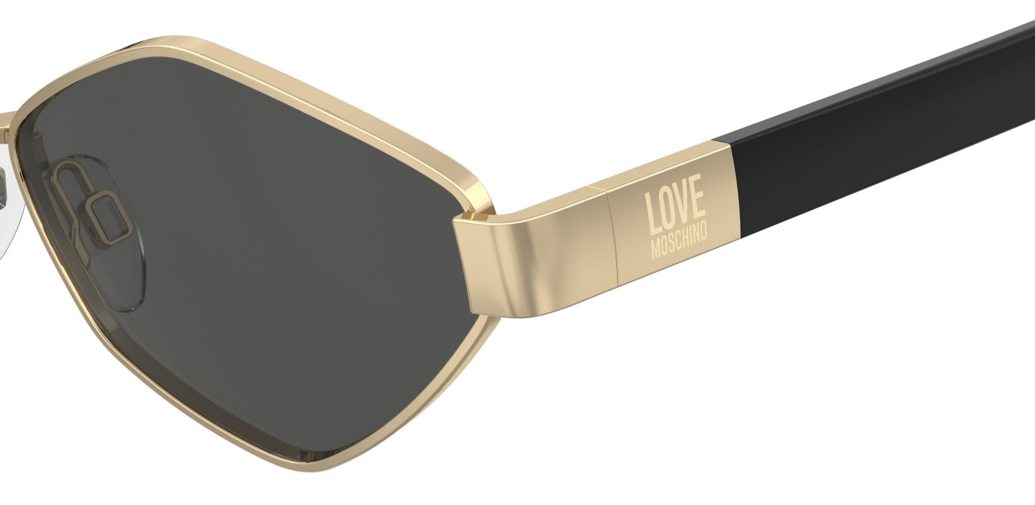 Sunglasses Moschino Love Mol101/S 208538 000 IR color rose gold shape rectangle lenses grey