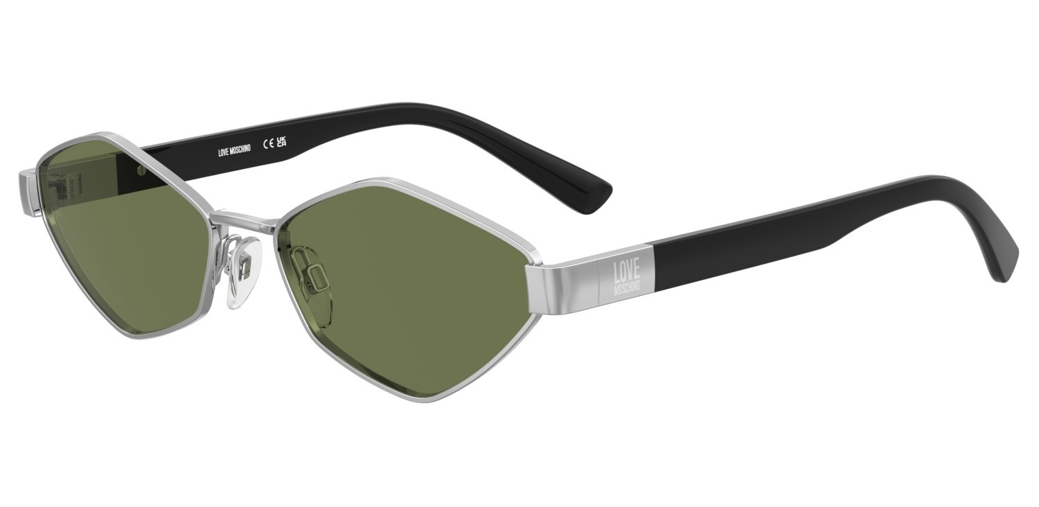 Sunglasses Moschino Love Mol101/S 208538 010 QT color palladium shape rectangle lenses green