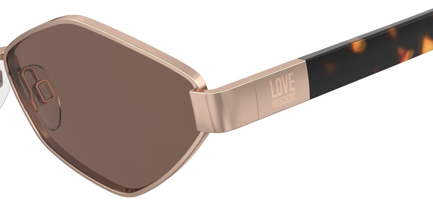 Sunglasses Moschino Love Mol101/S 208538 DDB 4S color gold copper shape rectangle lenses burgundy