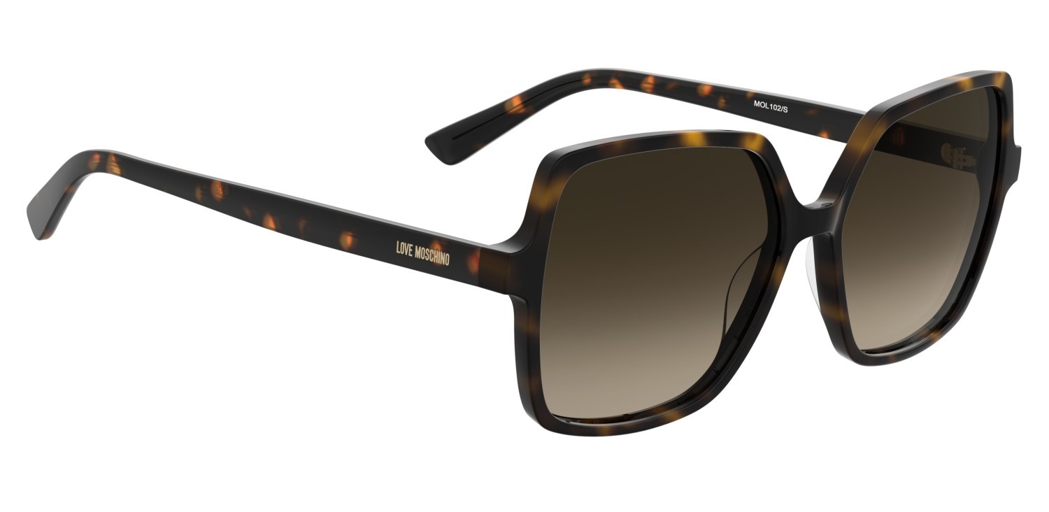 Sunglasses Moschino Love Mol102/S 208539 086 HA color havana shape square lenses brown shaded