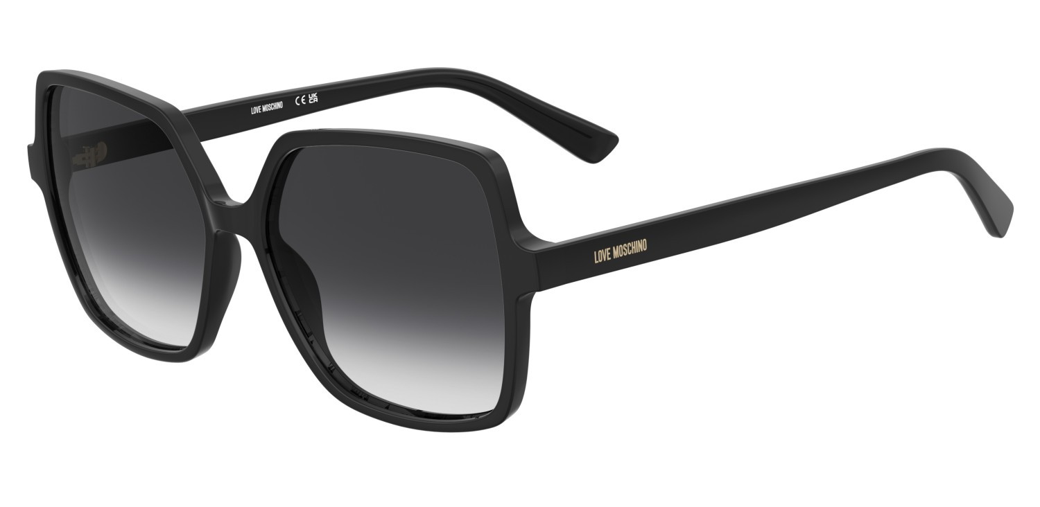 Sunglasses Moschino Love Mol102/S 208539 807 9O color black shape square lenses dark grey shaded