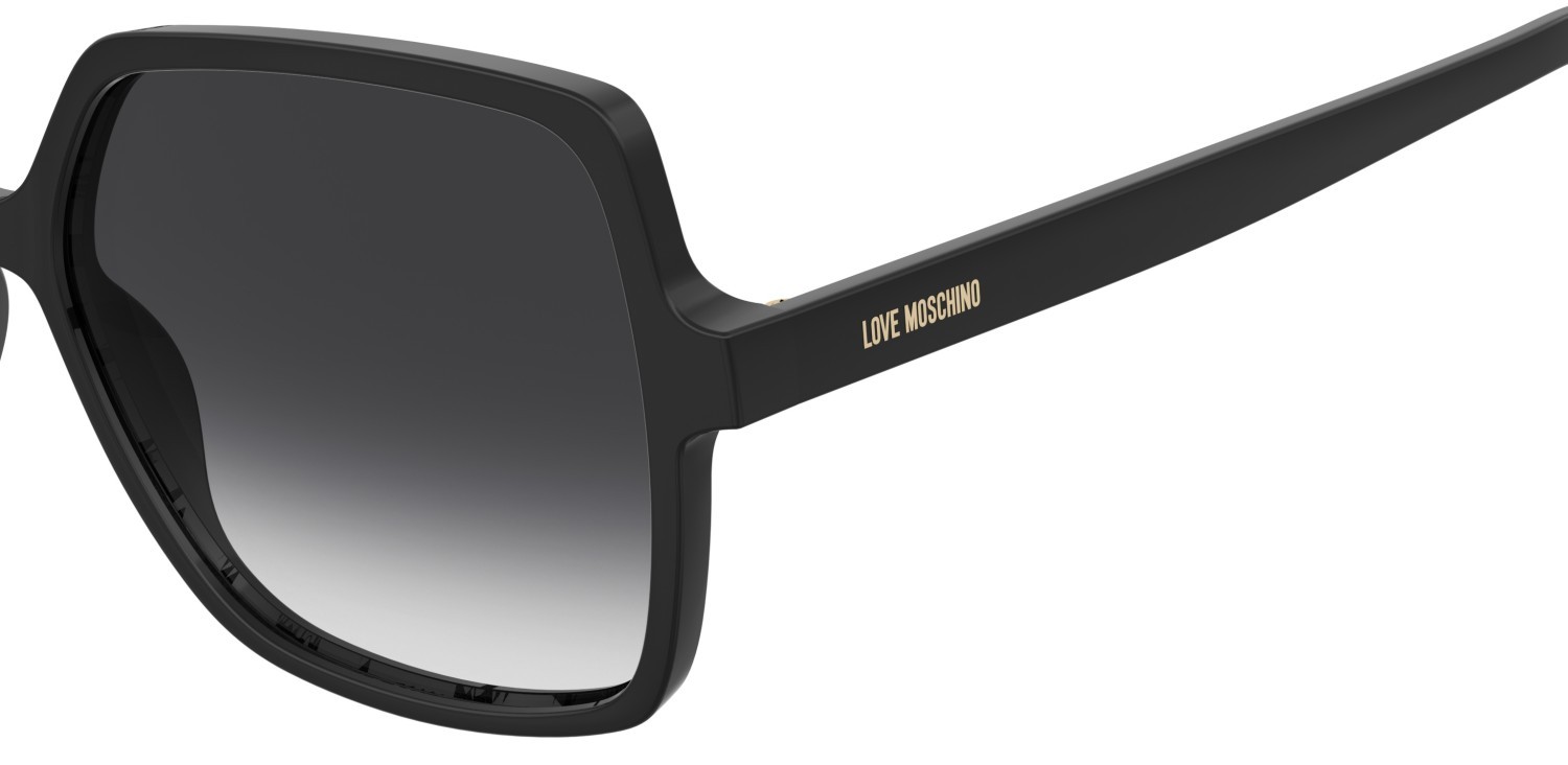 Sunglasses Moschino Love Mol102/S 208539 807 9O color black shape square lenses dark grey shaded
