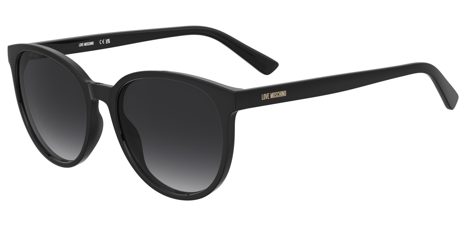 Sunglasses Moschino Love Mol103/S 208540 807 9O color black shape round lenses dark grey shaded