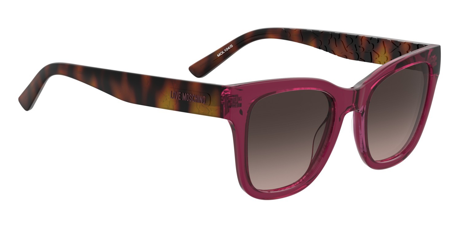 Sunglasses Moschino Love Mol104/S 208541 8CQ HA color cherry shape square lenses brown shaded
