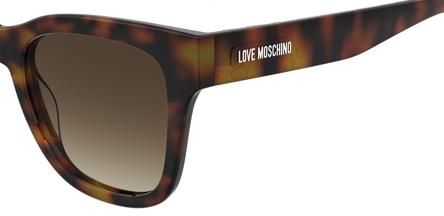 Sunglasses Moschino Love Mol104/S 208541 WR9 HA color brown havana shape square lenses brown shaded