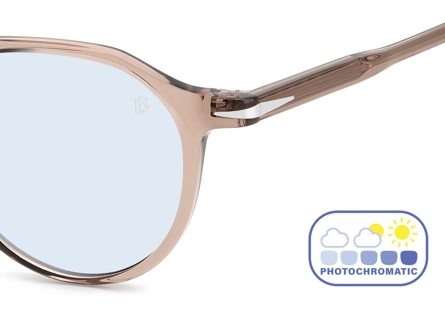 Sunglasses David Beckham Db 1217/S 208542 35J QZ color pink shape pantos lenses azure photocromatic
