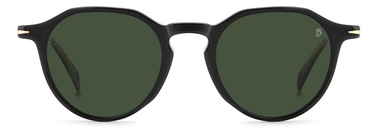 Sunglasses David Beckham Db 1217/S 208542 PPO O7 color striped black beige shape pantos lenses green lightgreen antireflex