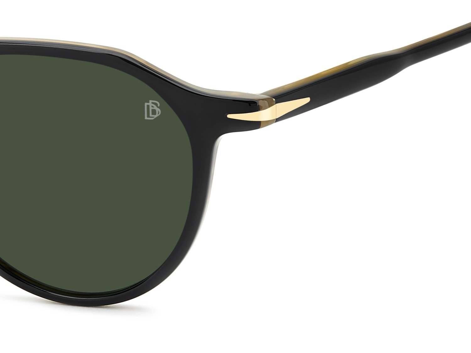 Sunglasses David Beckham Db 1217/S 208542 PPO O7 color striped black beige shape pantos lenses green lightgreen antireflex