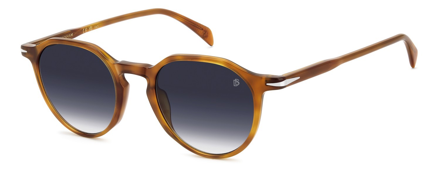 Sunglasses David Beckham Db 1217/S 208542 WR9 08 color brown havana shape pantos lenses dk blue shaded