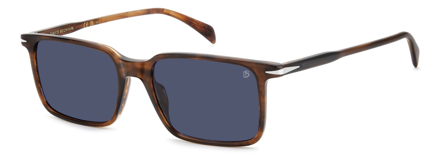 Sunglasses David Beckham Db 1220/S 208544 EX4 KU color brown horn shape rectangle lenses blue