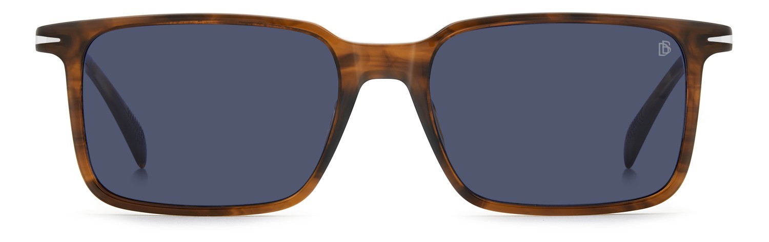 Sunglasses David Beckham Db 1220/S 208544 EX4 KU color brown horn shape rectangle lenses blue