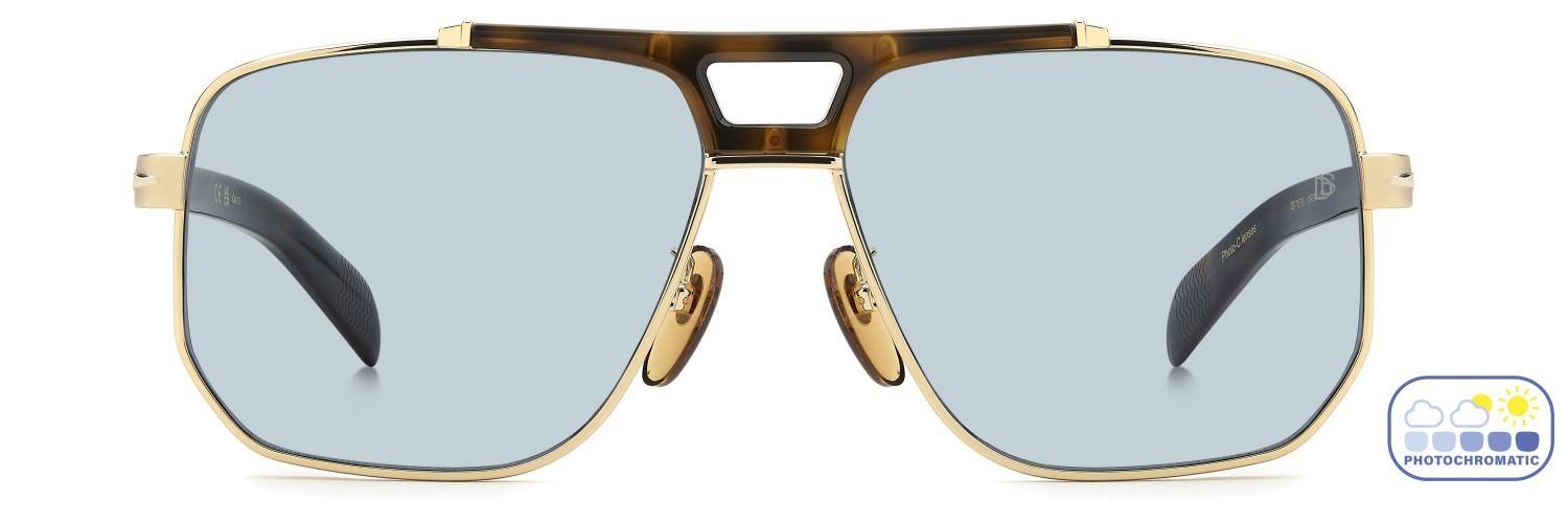 Sunglasses David Beckham Db 7157/S 208545 0NR SD color gold brown havana shape square lenses blue photochromatic antireflex