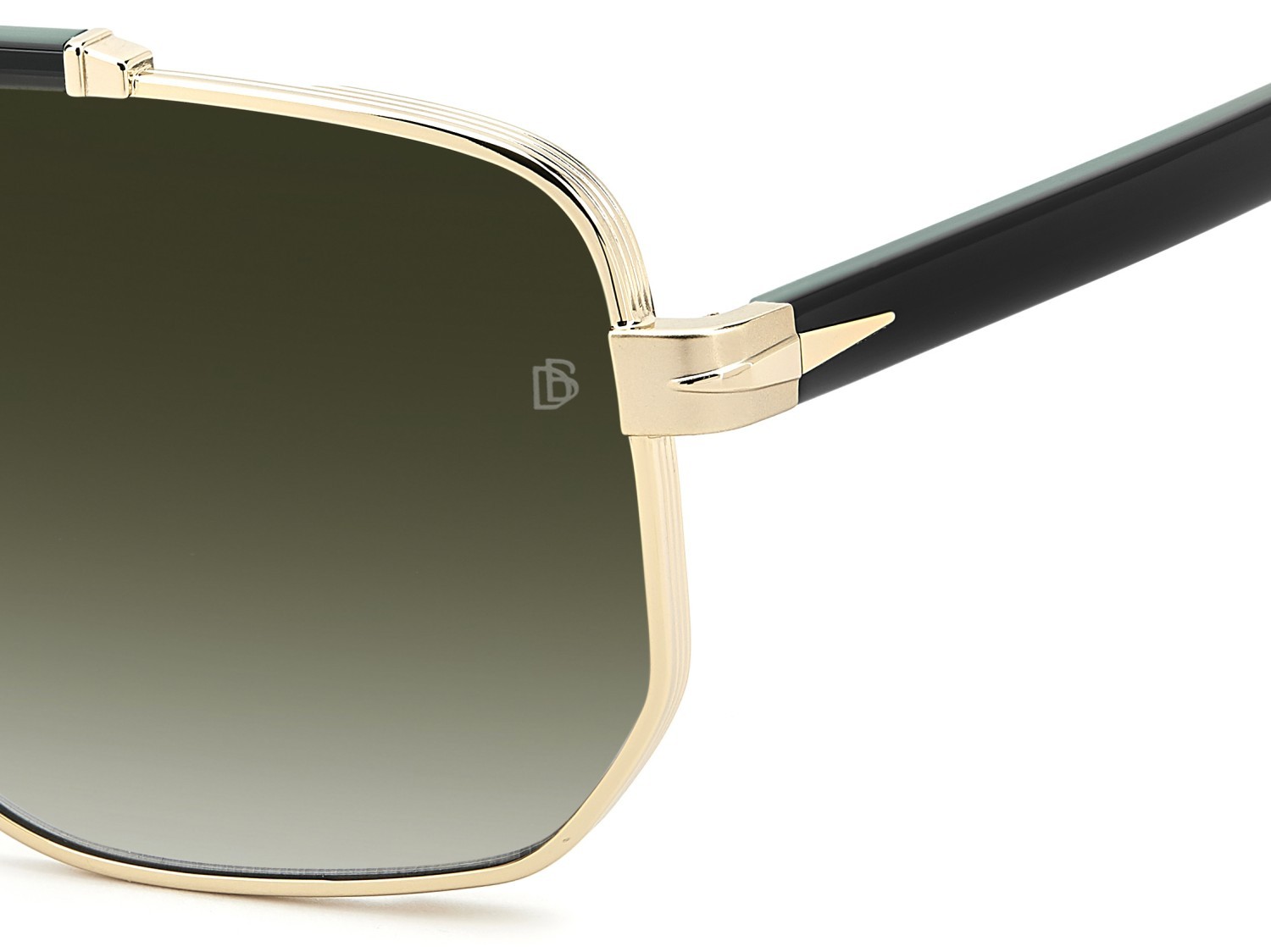 Sunglasses David Beckham Db 7157/S 208545 PEF 9K color gold green shape square lenses green shaded