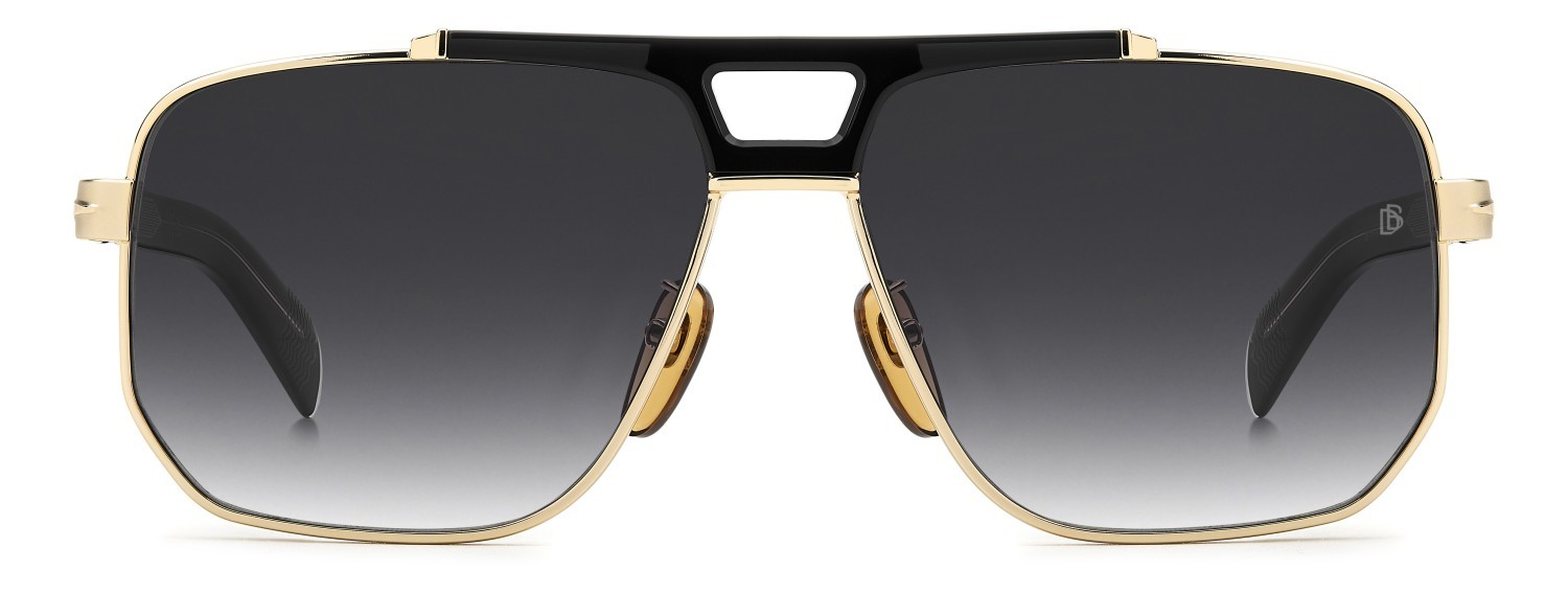 Sunglasses David Beckham Db 7157/S 208545 RHL 9O color gold black 2 shape square lenses dark grey shaded