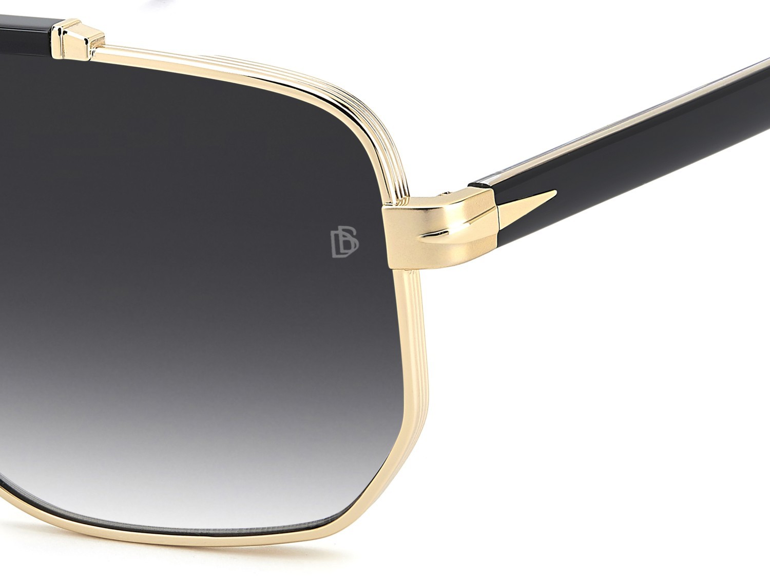 Sunglasses David Beckham Db 7157/S 208545 RHL 9O color gold black 2 shape square lenses dark grey shaded