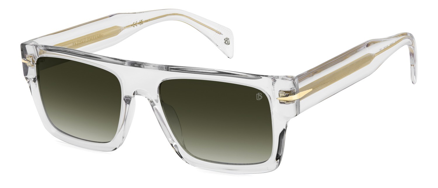 Sunglasses David Beckham Db 7161/S 208546 900 9K color crystal shape rectangle lenses green shaded