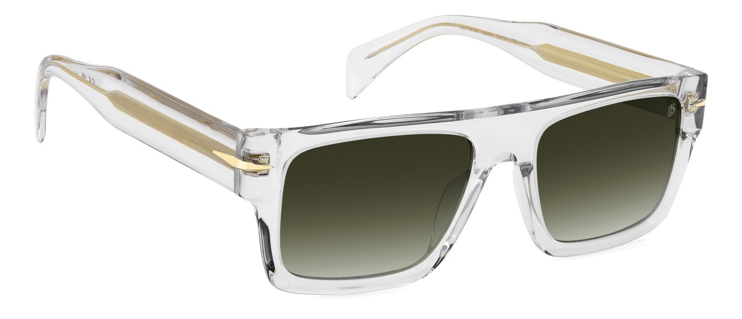 Sunglasses David Beckham Db 7161/S 208546 900 9K color crystal shape rectangle lenses green shaded