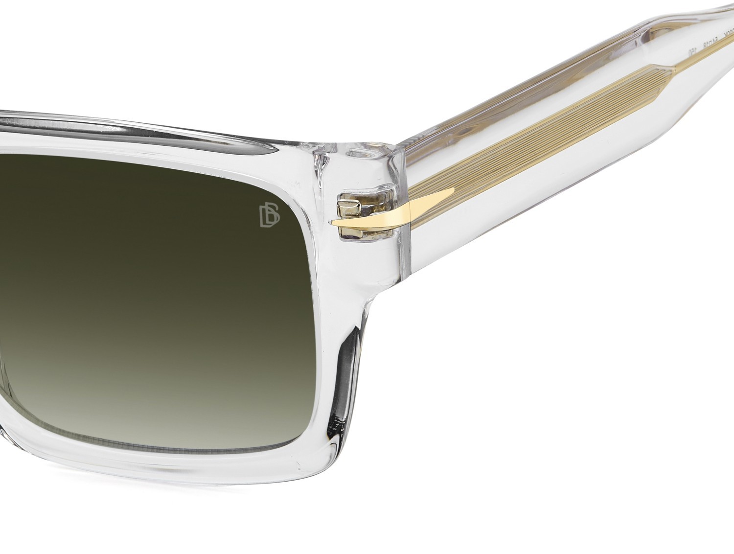 Sunglasses David Beckham Db 7161/S 208546 900 9K color crystal shape rectangle lenses green shaded