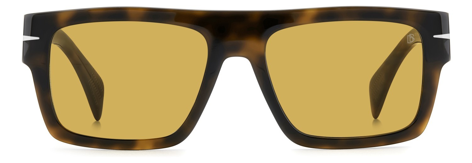 Sunglasses David Beckham Db 7161/S 208546 WR9 HO color brown havana shape rectangle lenses yellow